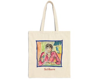 Saltburn Inspired Canvas Tote/ Felix Pink Shirt Illustration