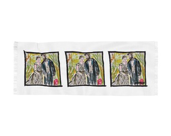 Conservatory Portrait Pashmina Scarf /Gilded Age Inspired/ Gilded on the Go