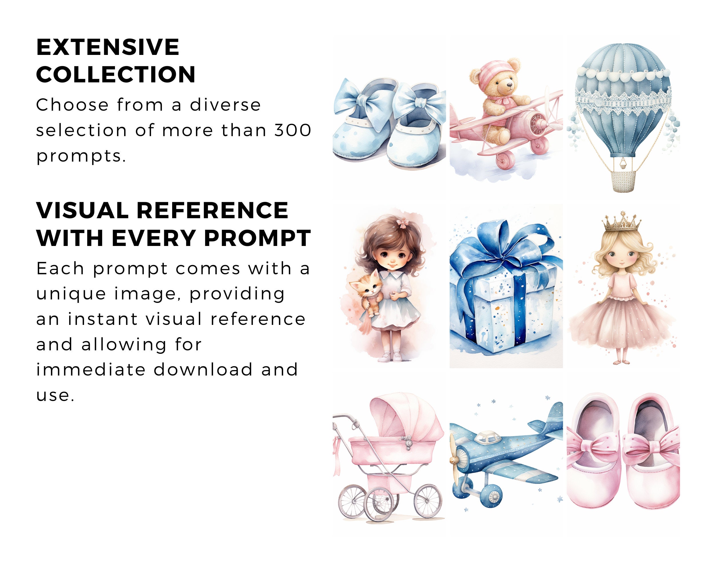 300 Watercolor Nursery Motif Prompts for Midjourney Digital Art Prompts ...
