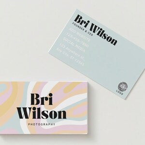 Retro Business Card Design, Editable Retro Template, Business Card Template