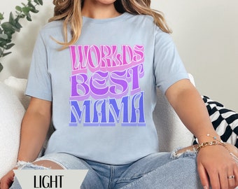 Worlds Best Mama T-Shirt, Mother's Day Gift From Son Retro Mama Shirt, Homeschool Mama Tee, Cool Mom's Club, First Time Mom Gift, Groovy Mom