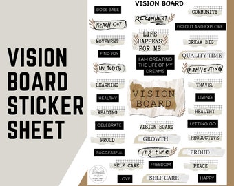Vision board stickers perfect for planners, journals and scrapbooks