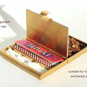 Étui à tabac à roulettes en acier inoxydable : pochette de transport compacte