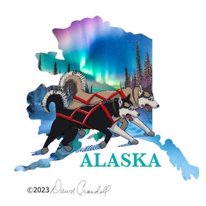 Signed Art Limited Edition digital Print . Alaska Husky sled dog World Class Iditarod AlaskaUSA race signed by artist. 3digital prints