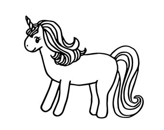 Unicorn coloring page - downloadable
