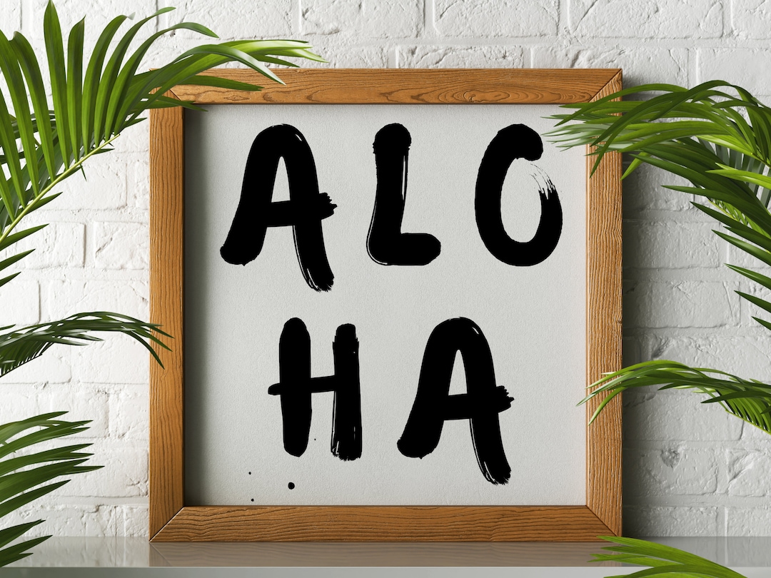 Retro ALOHA Typography Print Vintage Hawaiian Wall Art Eclectic Home ...