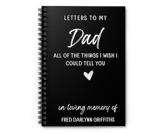Brieven aan mijn vader notitieboekje | Gepersonaliseerd verlies van vaderverdrietdagboek | Papa Memorial & Remembrance Gift | Sympathiegeschenk voor rouw