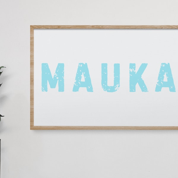 Mauka Printable Wall Art | Hawaiian Decor  | Instand Download Beachy Trendy Decor | Coastal Prints | Tropical Hawaii Mountain Pali Side Sign