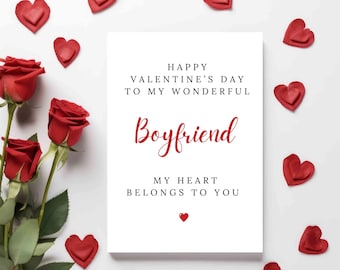 Valentine’s Day Card for boyfriend | Digital Download | DIY Instant Download for Love & Romantic | Printable at home | Easy to Download