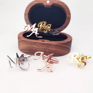 Gemelos con nombre personalizado, gemelos con iniciales delicadas, gemelos con letras personalizadas, gemelos con nombre, regalo de padrinos de boda, regalo perfecto para él.