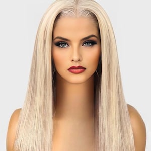 Blonde Bob Wig Human Hair 6x5 Glueless Wigs Human Hair Pre Plucked Pre Cut 613 Lace Front Wig Human Hair Blonde Bob Wigs