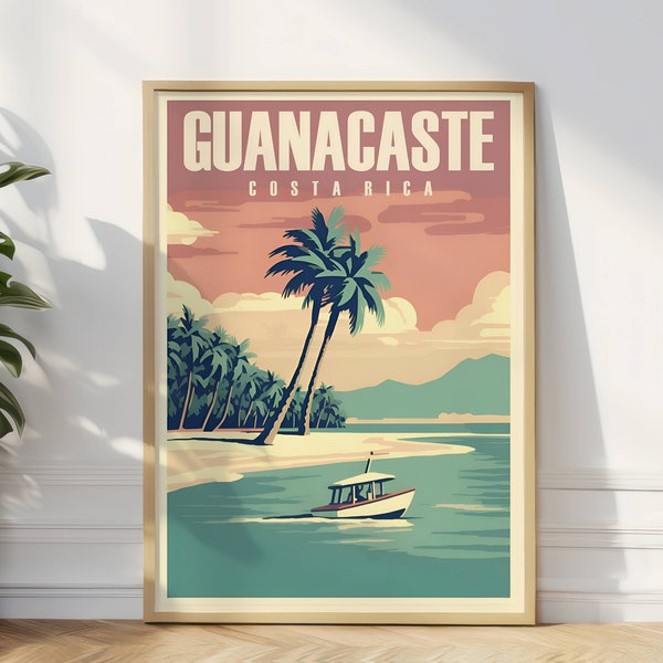 Guanacaste Travel Poster, Costa Rica Destination Decor, Costa Rica Guanacaste Poster, Printable Travel Artwork, Tropical Wall Art Poster