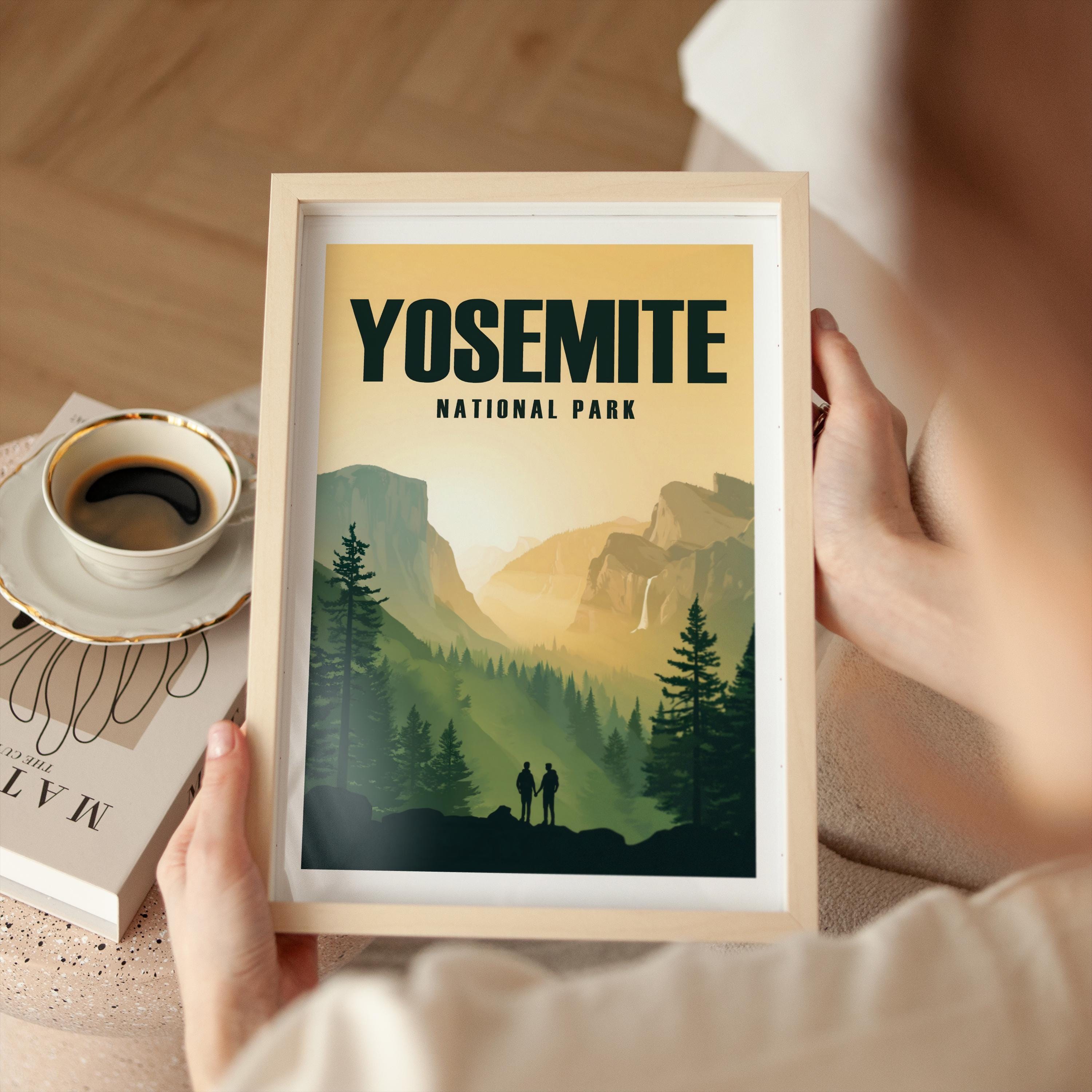Yosemite Poster California Travel Poster Yosemite Print National Park Traveler Gift Yosemite Hiking Wall Art Tunnel View Sunset Printable