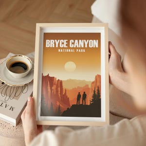 Bryce Canyon Poster Utah Travel Print Bryce National Park Art Bryce Gift for Hikers National Park Traveler Gift Bryce Amphitheatre Wall Art