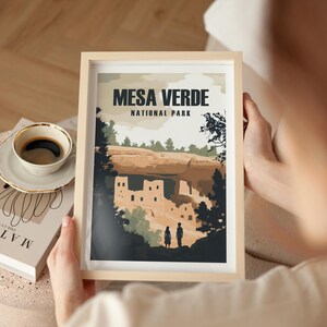 Mesa Verde Poster Colorado Travel Print Mesa Verde National Park Art National Park Traveler Gift Cliff Palace Retro Wall Art Mesa Verde Gift