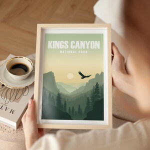 Kings Canyon Poster California Travel Print Kings Canyon National Park Art Kings Canyon Gift for Hikers Retro Wall Art Kings Canyon Print