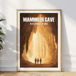Mammoth Cave Poster Kentucky Travel Print National Park Posters Gift for Hikers National Park Traveler Gift Cave Formation Wall Art