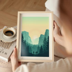 Yosemite Poster Print California Travel Poster Tunnel View Wall Art National Park Gift Yosemite Hiking Gift Sunset Yosemite Wall Art