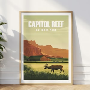 Capitol Reef Poster Utah Travel Print Capitol Reef National Park Art Capitol Reef Gift for Hikers National Park Traveler Gift Fruita Barn