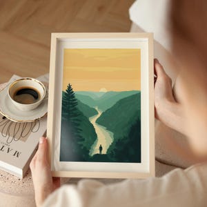 New River Gorge Druck West Virginia National Park Wandkunst Wandergeschenk New River Gorge Reiseplakat Naturliebhaber Dekor Outdoor-Abenteuer Kunst