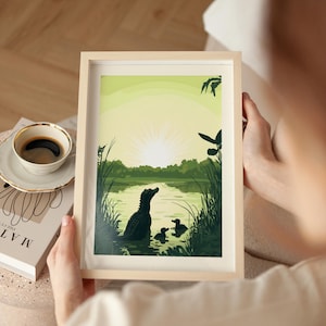 Everglades Poster Florida Reisedruck Everglades Nationalpark Kunst Alligator Geschenk für Naturliebhaber Nationalpark Reisende Geschenk Sumpf Druck