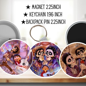 Coco, Disney Pack, Miguel, Hector, Ernesto de la Cruz, Abuelita, Imelda | ÉPINGLES, PORTE-CLÉS, AIMANT