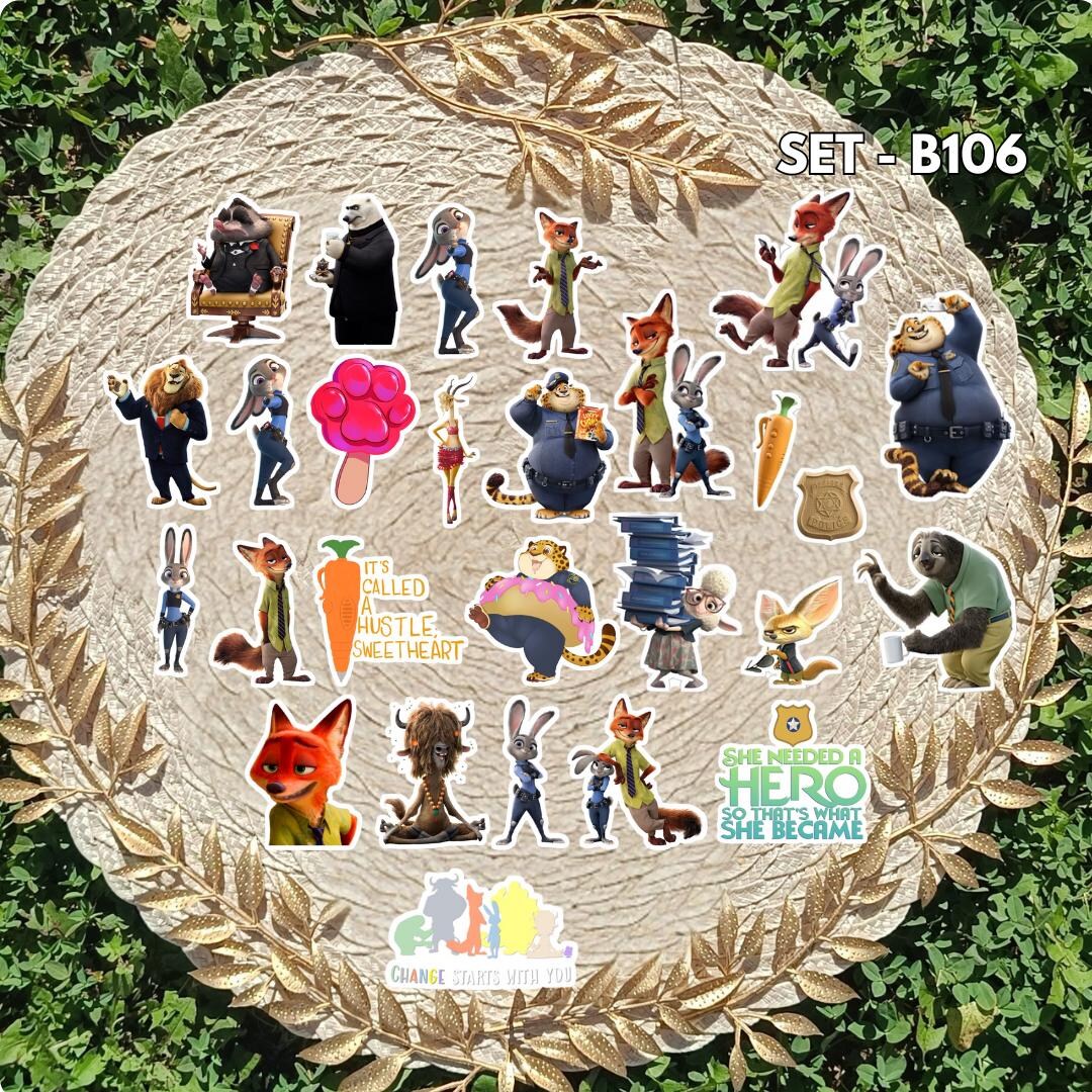 Zootopia Inspired Sticker Pack | Judy, Nick & Friends Fan Art