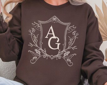 Monogram Sweatshirt Comfort Colors Custom Monogrammed Gift Personalized Name Sweater Family Crest Custom Girl Gift Initials Gift Gildan