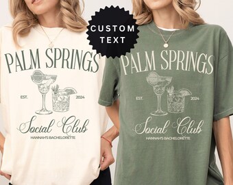 Palm Springs Bachelorette Shirt Personalized Comfort Colors Bach Party Luxury Bachelorette Custom Social Club Las Vegas Bachelorette Tee