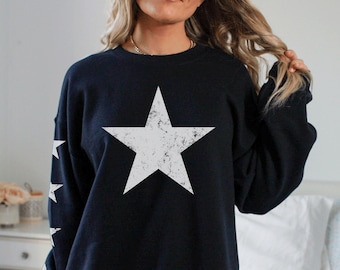 【mahagrid】24SS★ STAR LOGO SWEATSHIRT Star Sweatshirt Trendy Oversized Fit Grunge Star Crewneck