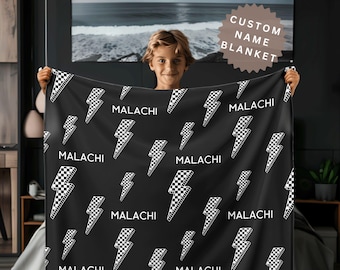 Boy Name Blanket Personalized Toddler Boy Cool Kid Gift Custom Name Birthday Boy Custom Baby Boy Blanket Name Gift Idea 1 Year Old Boy Gift