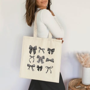 Coquette Aesthetic Gift Trendy Tote Gift Bow Cute Reusable Bag
