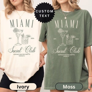 Miami Bachelorette Shirt Personalized Comfort Colors Bach Party Luxury Bachelorette Custom Social Club Miami Bachelorette Tee Gift