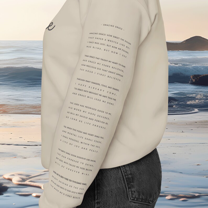 Christian Sweatshirt Arm Print Faith Crewneck Gift for Grieving Christian Aesthetic Sweatshirt Faith Gift Her Sand Sweatshirt