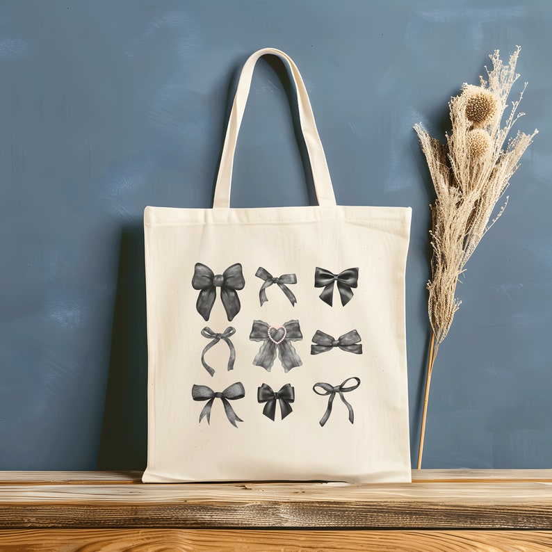 Bow Tote Cute Gift for Friend Birthday Dark Coquette Aesthetic Gift Trendy Tote Gift