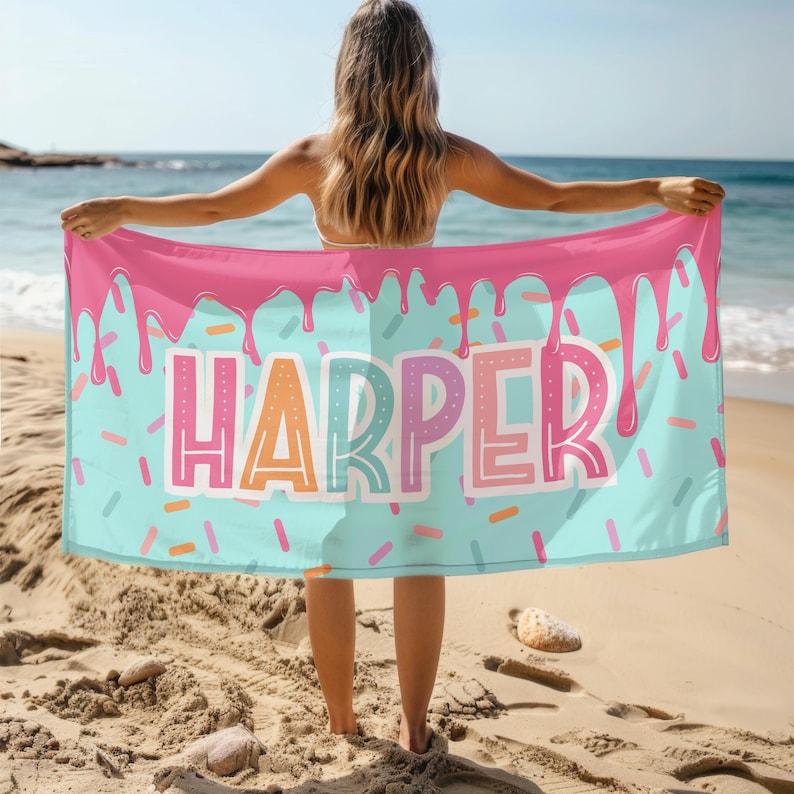 Girl Name Gift for Tween Custom Pool Towel Personalized Girl Beach Towel Gift