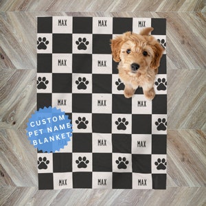 Custom Dog Name Blanket Personalized Dog Gift for Dog Lover Custom Name Blanket New Puppy Gift for Dog Mom Gift Custom Pet Gift Dog Bedding