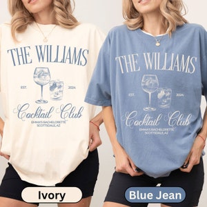 Comfort Colors Bach Party Favors Luxury Bachelorette Custom Social Club Ivory Tee Blue Jean Tee