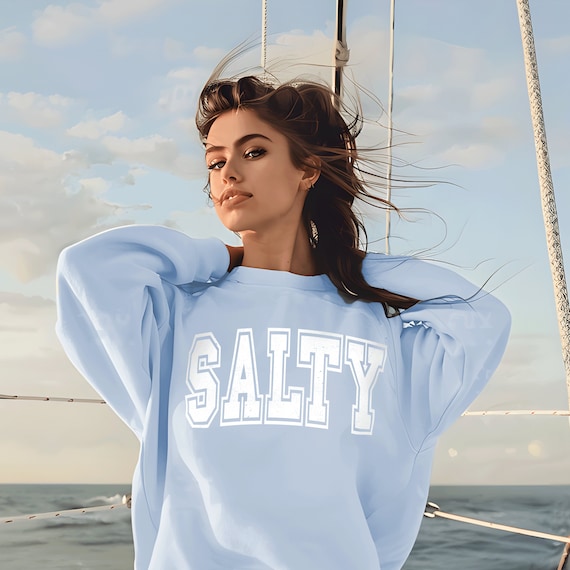 Salty Sweatshirt Preppy Aesthetic Summer Crewneck VSCO Aesthetic Beach Sweatshirt Vacation Shirt Gift