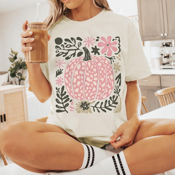 Cute Fall Comfort Colors Boho Pumpkin Tee for Thanksgiving Shirt Boho Fall Pumpkin Shirt Womens Pumpkin Comfort Colors Fall Aesthetic Tee