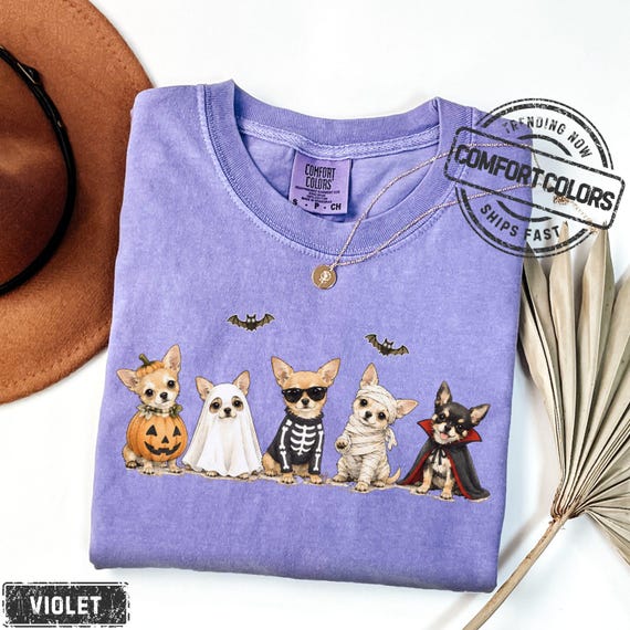 Chihuahuas in Costumes Halloween Comfort Colors Shirt, Halloween Party Tshirt, Chihuahua Tee, Dog Lover Gift for Chihuahua Owner
