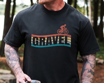 Gravel Bike T-shirt Cycling Gift for Him Road Bike Tee Cycling Tshirt Comfort Colors Gravel Bicycle Shirt Bikepacking Gift for Dad Biking