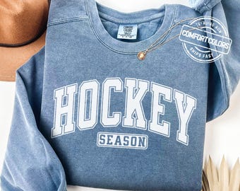 Hockey Sweatshirt Comfort Colors Hockey Mom Gameday Sweatshirt Hockey Gift Hockey Crewneck Hockey Lover Gift Hockey Season Hockey Sweater