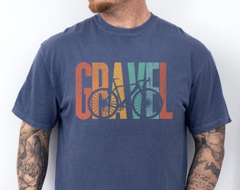 Gravel Bike T-shirt Cycling Gift for Dad Road Bike Tee Cycling Tshirt Comfort Colors Gravel Bicycle Shirt Bikepacking Gift for Him Gravel
