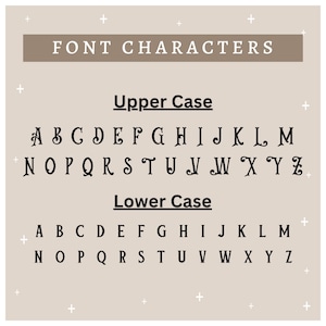 K&ouml;nnte beinhalten: Eine Grafik, die die Gro&szlig;- und Kleinbuchstaben des Alphabets in einem dekorativen Schriftstil zeigt. Die Buchstaben sind schwarz auf beigefarbenem Hintergrund.