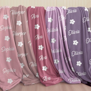 Girl Name Blanket 1st Birthday Gift Custom Toddler Decor