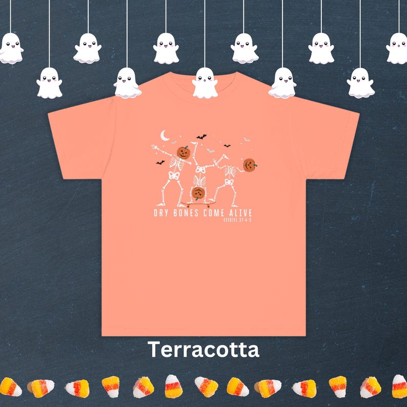 Terracotta Orange Youth Bible Verse Halloween Gift Boy Halloween T-shirt Girl Halloween Tee