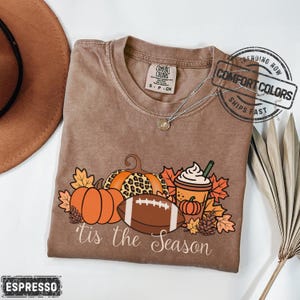Comfort Colors Fall Tee Tis the Season Football Lover Gift Pumpkin Shirt Gameday Tshirt Comfort Colors Football Mom Gift