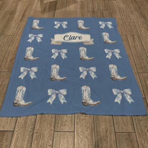 Coquette Blanket Boots and Bows Custom Name Blanket