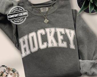 Hockey Sweatshirt Comfort Colors Hockey Mom Gameday Sweatshirt Hockey Gift Hockey Crewneck Hockey Lover Gift Hockey Sweater Hockey Mom Gift